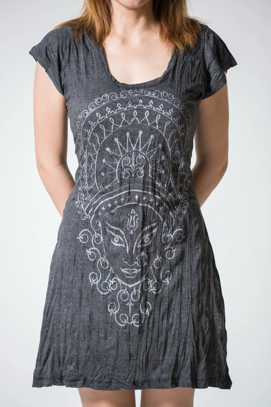 Womens Durga Dress in Silver on Black