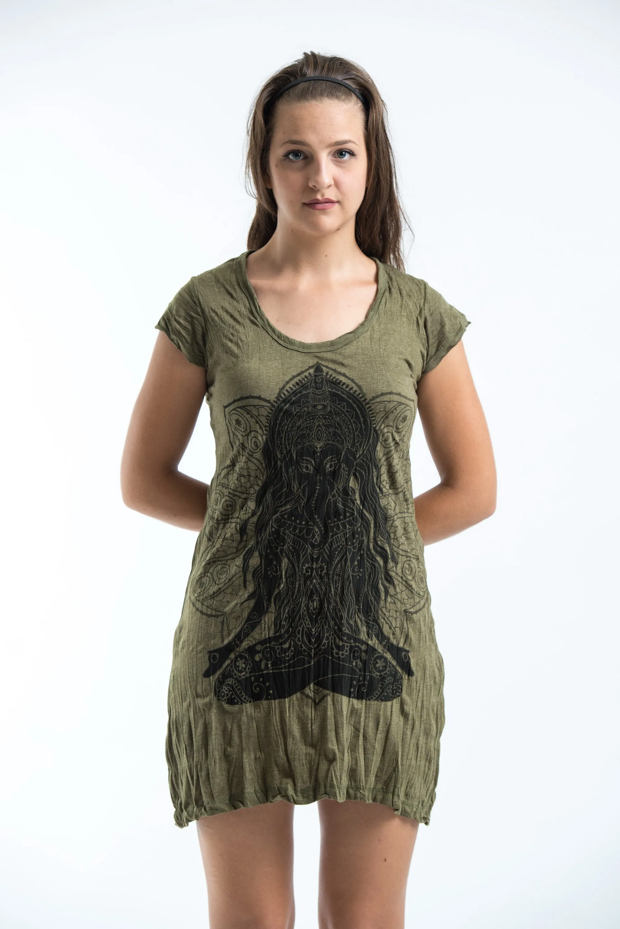 Womens Ganesh Mantra Dress in Green