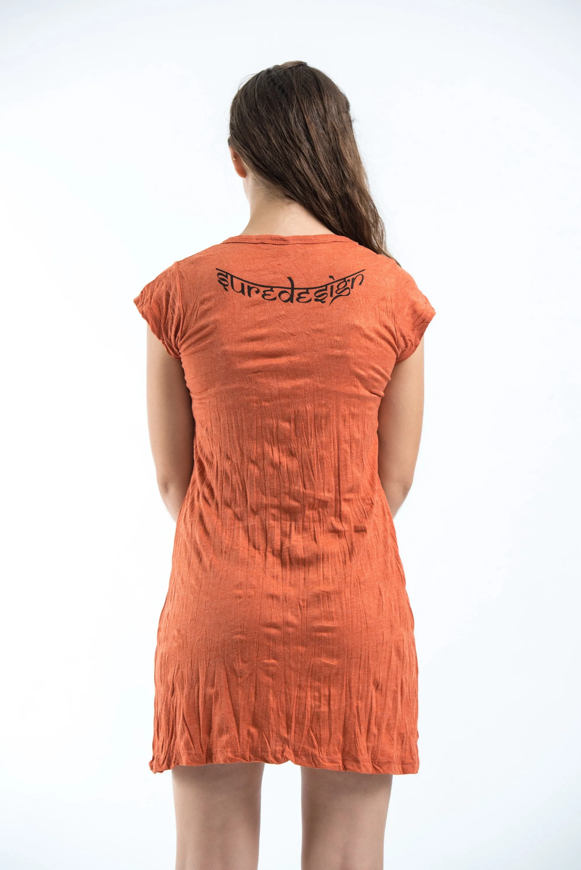 Womens Ganesh Mantra Dress in Orange