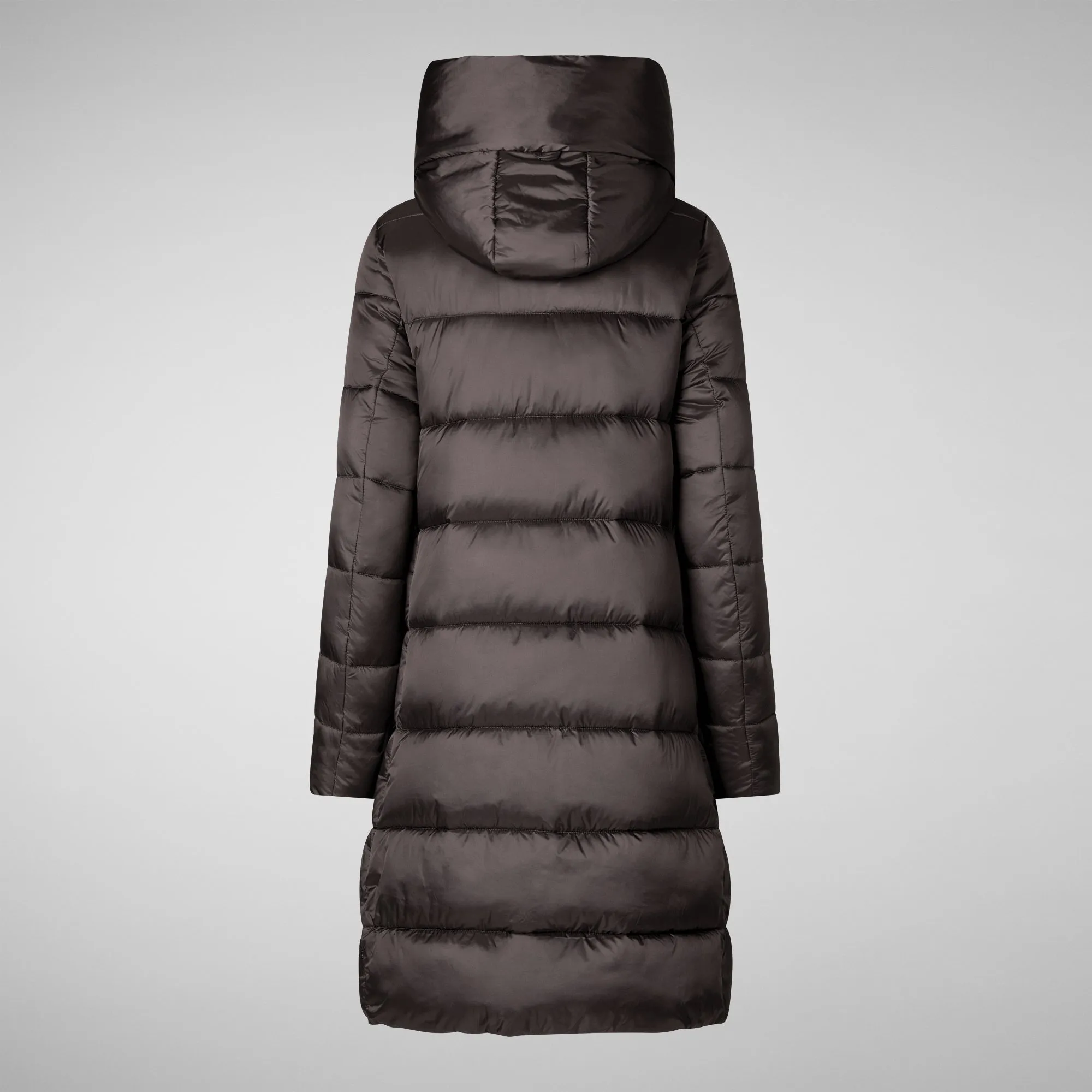 Women's Hooded Animal free Puffer Lysa Coat Brown Black