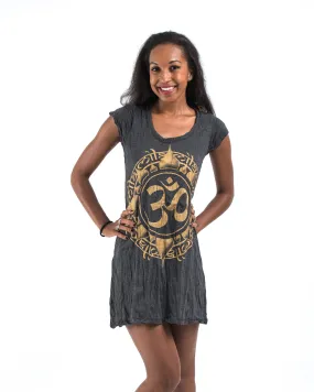 Womens Infinitee Om Dress in Gold on Black