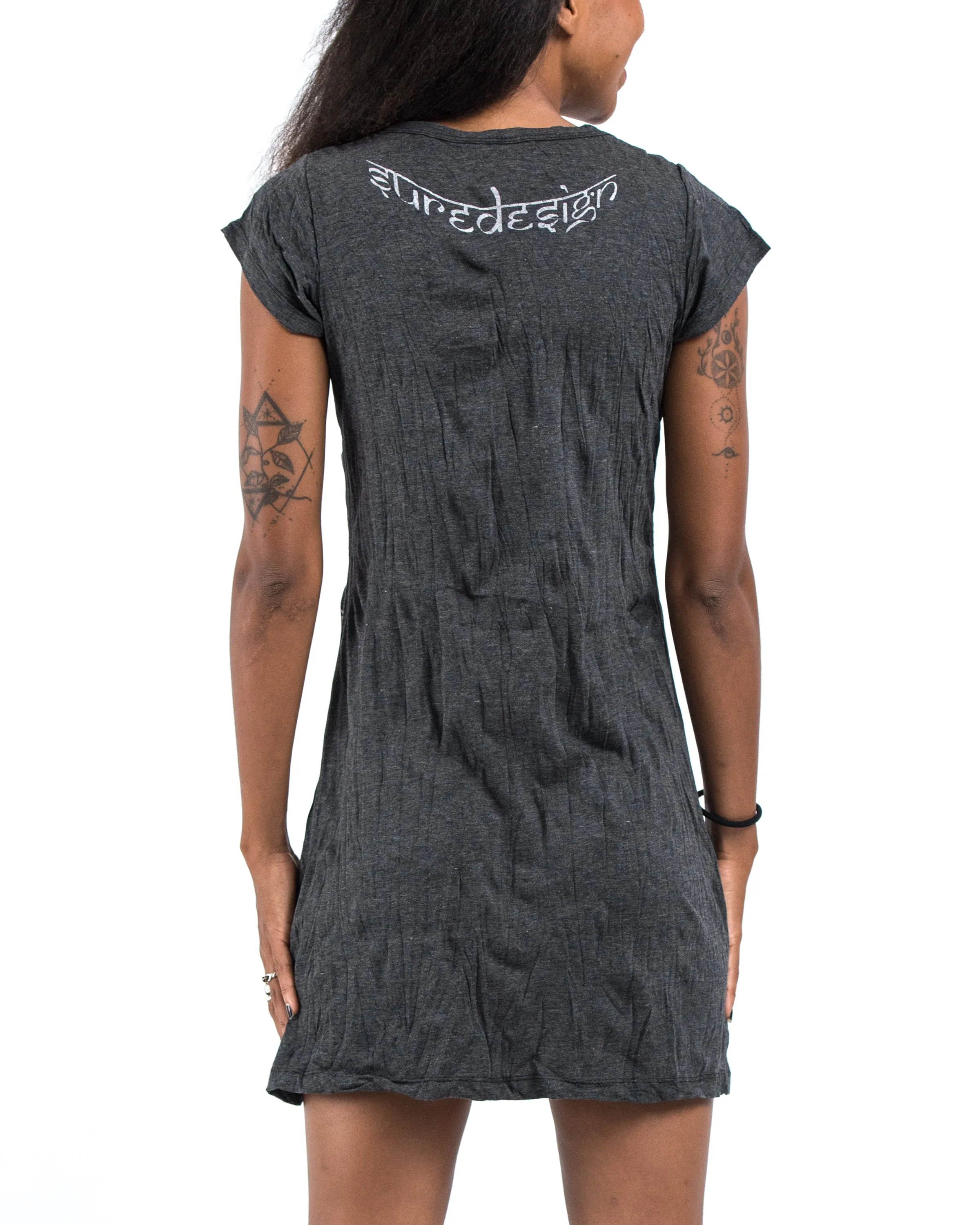 Womens Infinitee Om Dress in Silver on Black