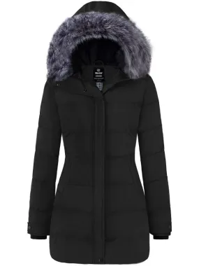 Women's Long Hooded Quilted Winter Coat