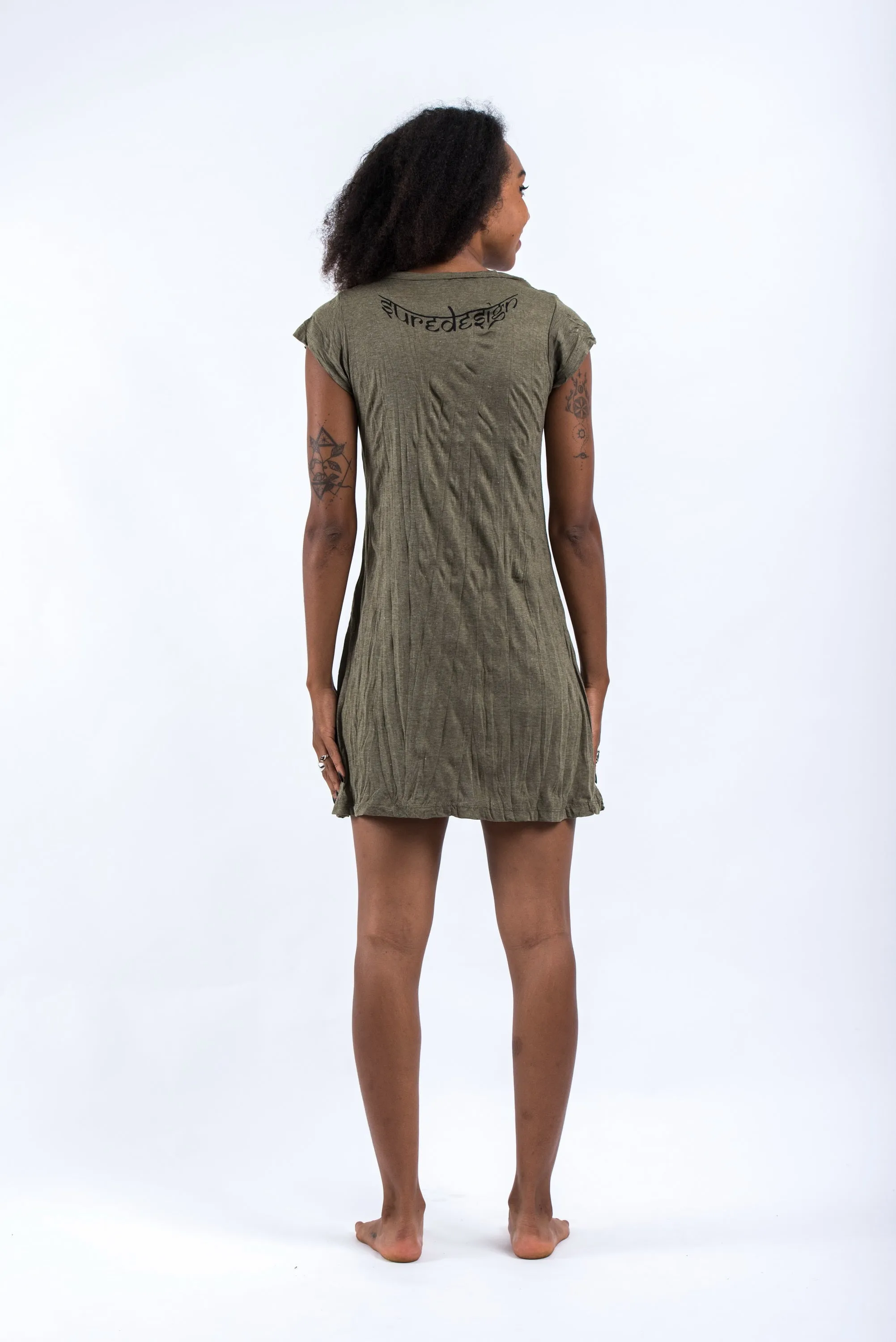 Womens Sanskrit Buddha Dress in Green