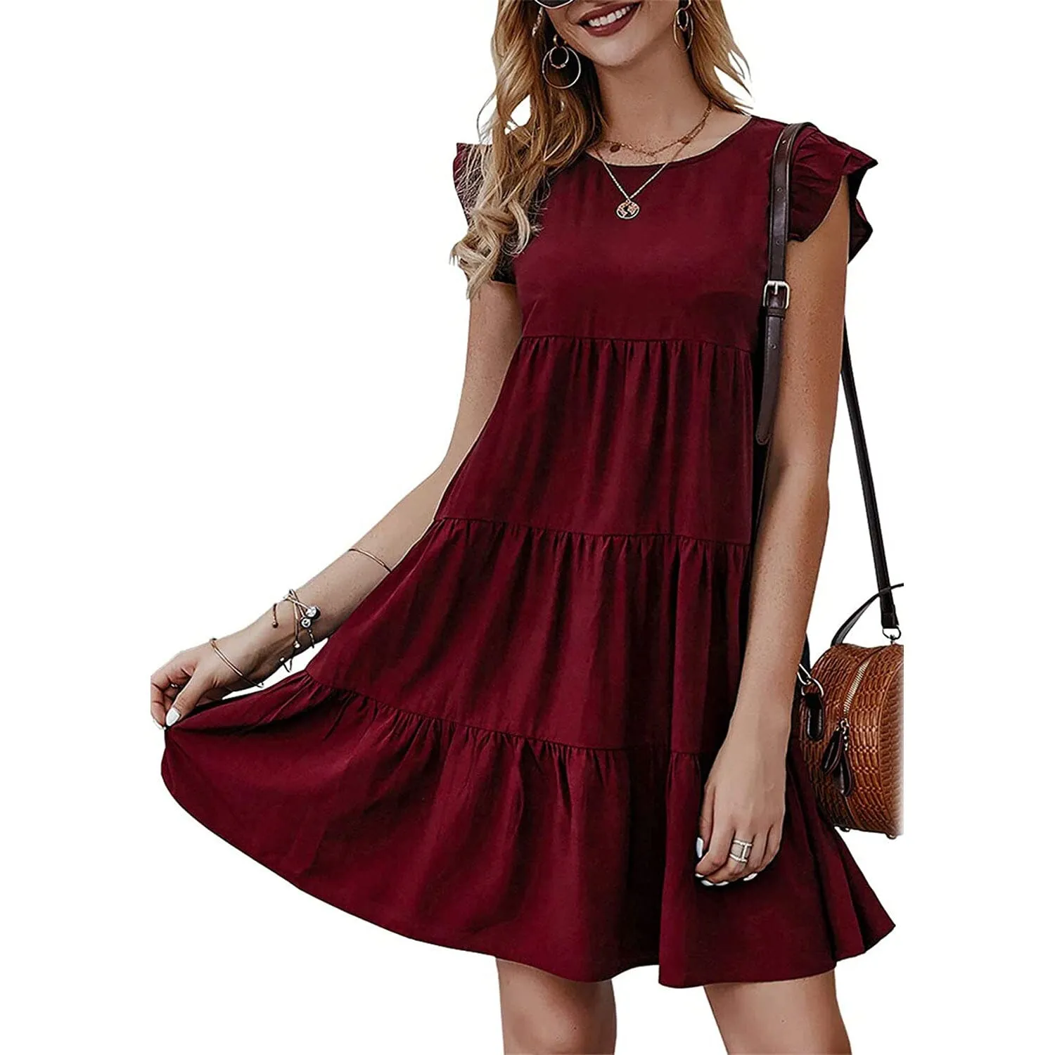 Women's Sleeveless Ruffle Sleeve Summer Dress