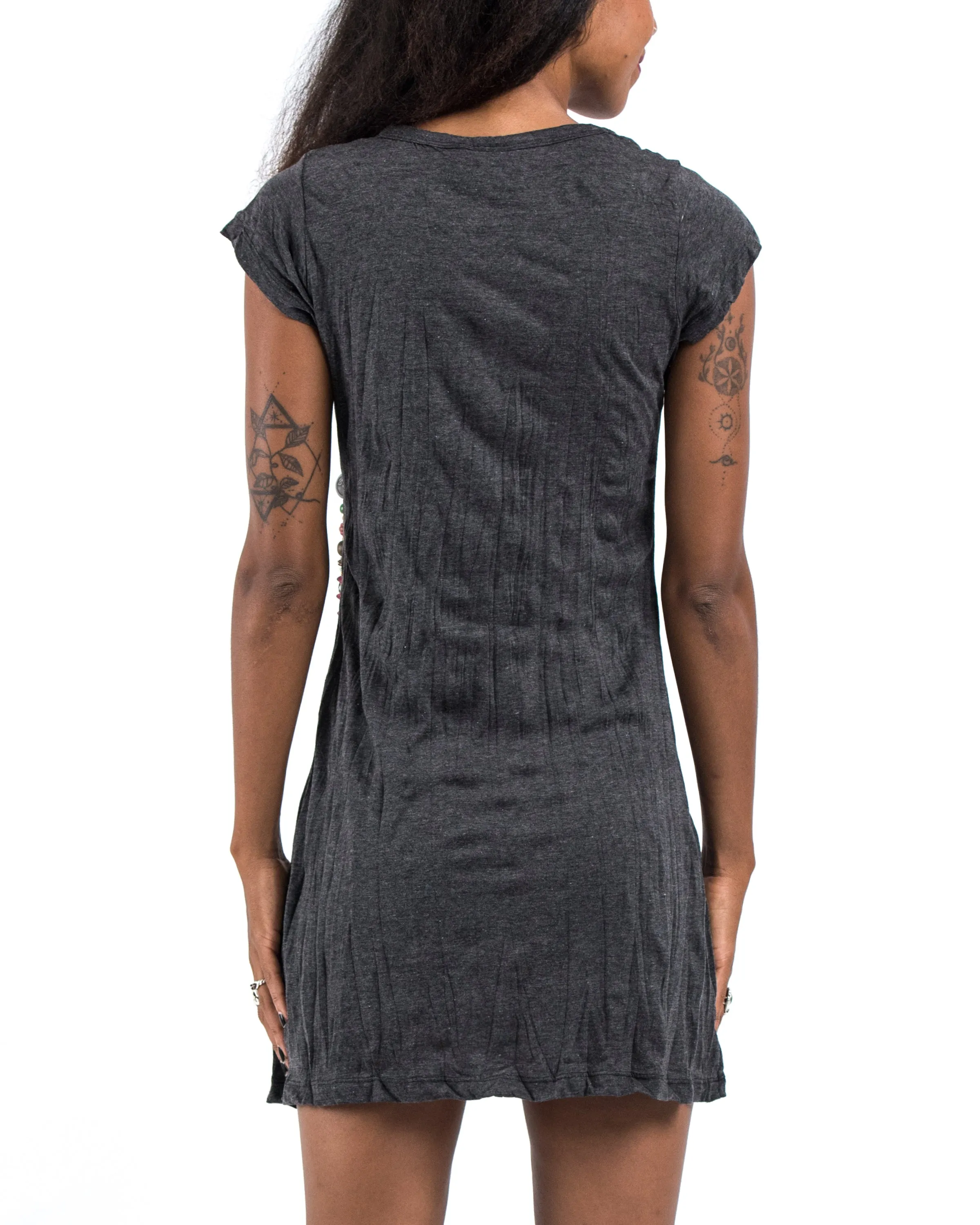 Womens Solid Color Dress in Black