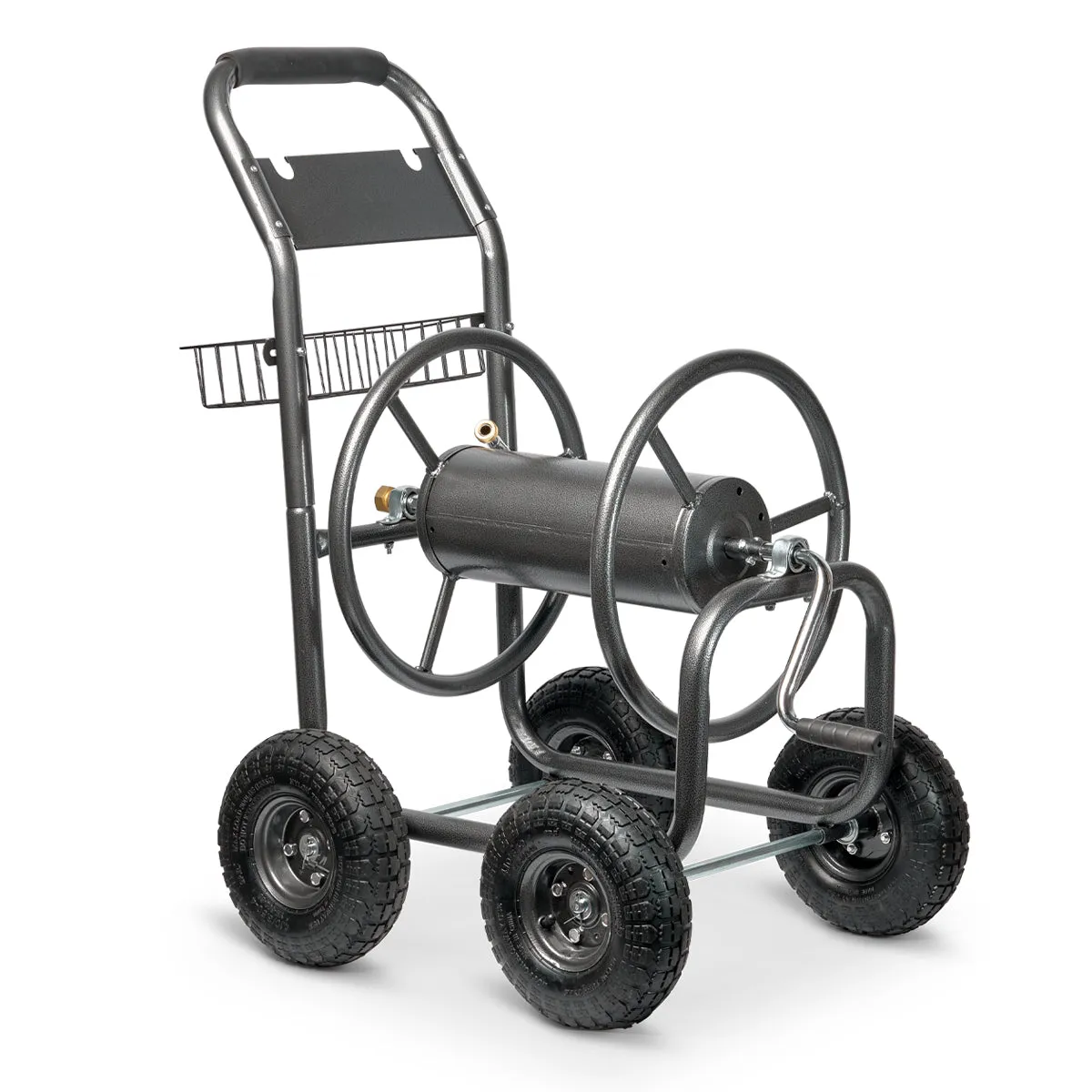 XtremepowerUS Outdoor 300' Hose Reel Cart Capacity Patio Garden w/ Wheels, Grey