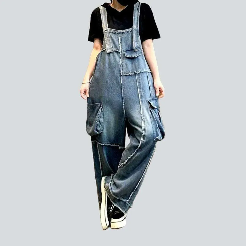 Y2k baggy jean overall for women