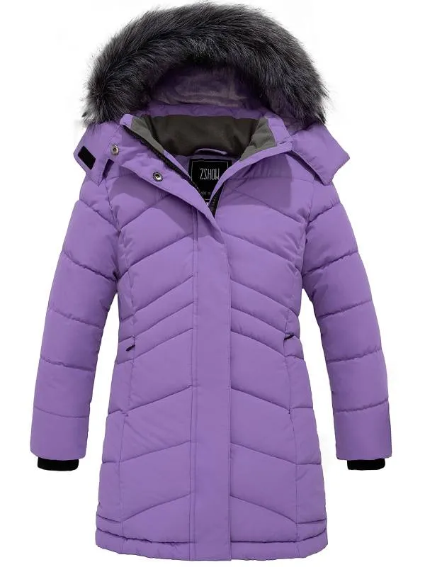 ZSHOW Girls' Winter Coat Water Resistant Long Parka