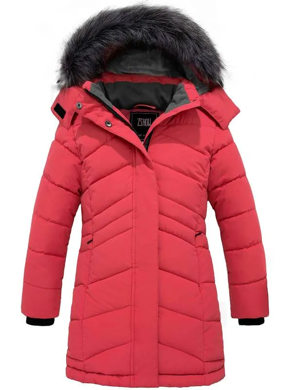 ZSHOW Girls' Winter Coat Water Resistant Long Parka