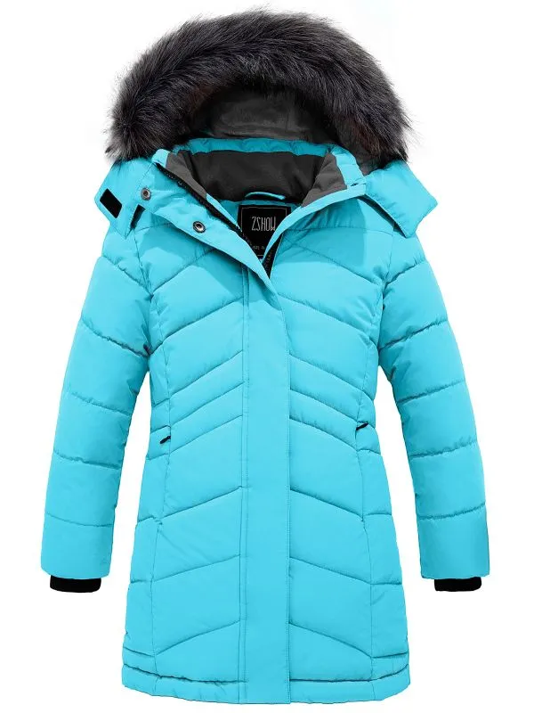 ZSHOW Girls' Winter Coat Water Resistant Long Parka