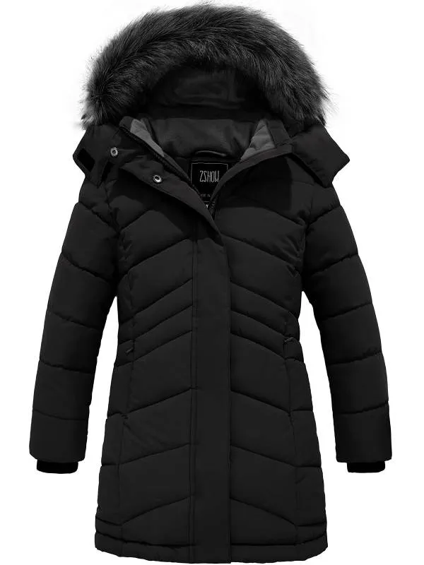 ZSHOW Girls' Winter Coat Water Resistant Long Parka