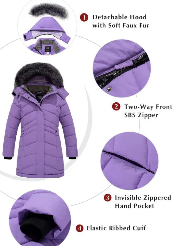 ZSHOW Girls' Winter Coat Water Resistant Long Parka